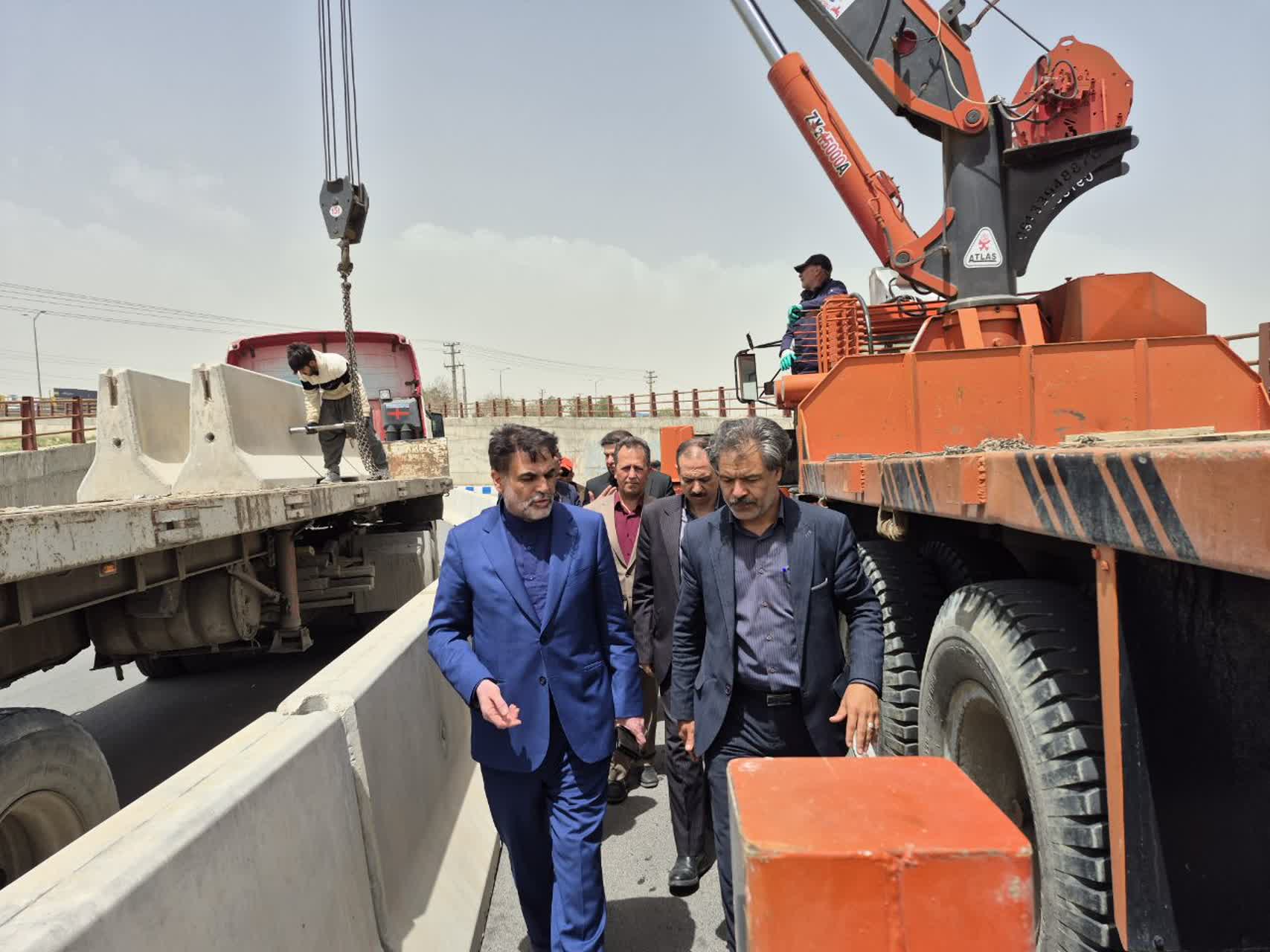 بازدید دکتر توسلی از روند ایمن سازی و تکمیل زیرگذر شهرک صنعتی بهاران